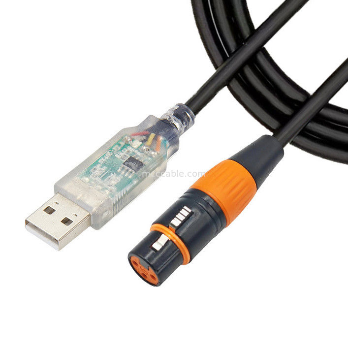 USB'den DMX512 aşama üç çekirdekli XLR erkek kablo ışık sinyali kablosu par ışık ışığı karıştırıcısı kontrol kablosu