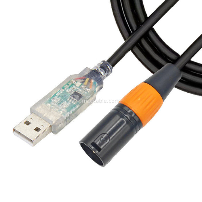 USB'den DMX512 aşama üç çekirdekli XLR erkek kablo ışık sinyali kablosu par ışık ışığı karıştırıcısı kontrol kablosu