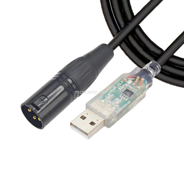 USB'den DMX512 aşama üç çekirdekli XLR erkek kablo ışık sinyali kablosu par ışık ışığı karıştırıcısı kontrol kablosu
