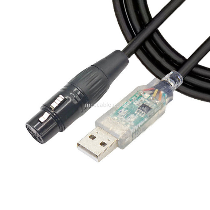 USB'den DMX512 aşama üç çekirdekli XLR erkek kablo ışık sinyali kablosu par ışık ışığı karıştırıcısı kontrol kablosu