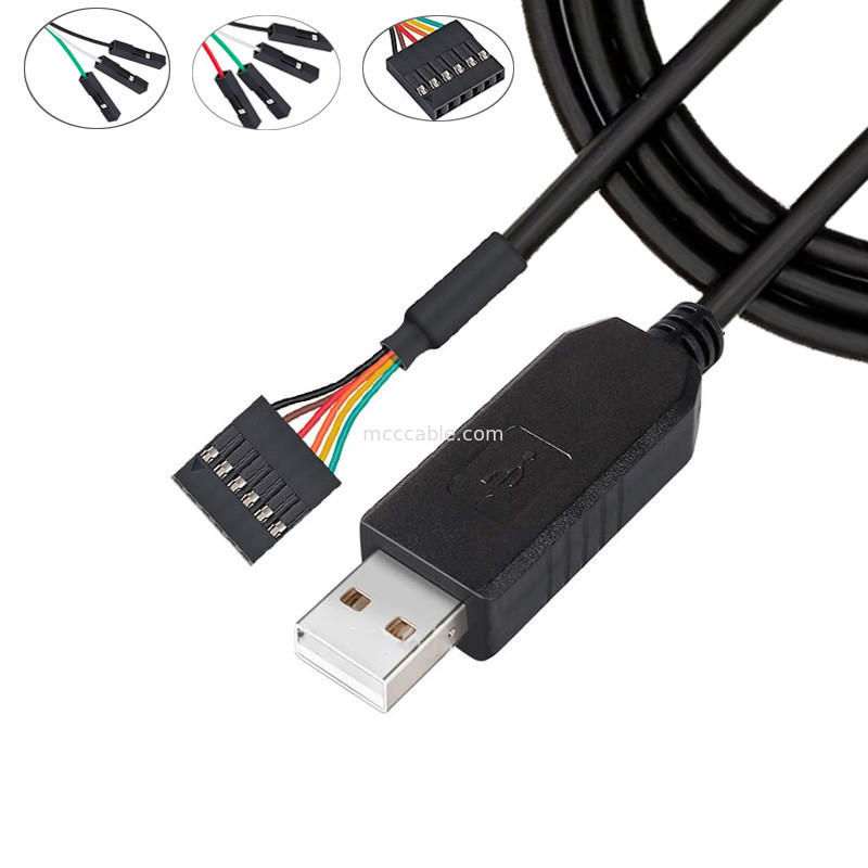 FTDI Chip USB To 6P TTL-232R-3V3 5V Seviyesi Modülü Seri Port Kablosu Ttl3.3v5v, Özelleştirilebilir Güç Teslimi Pin Numarası