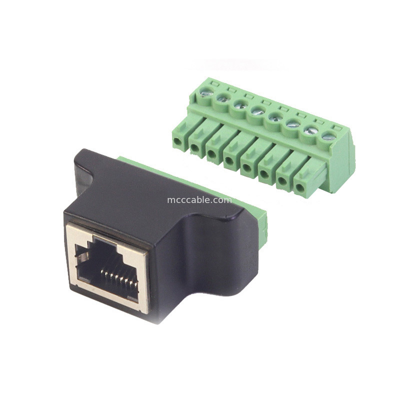 RJ45 Serili Port 8 Pin vida terminal bağlantısı, RJ45 8p8c 8 Pin Bolt vida terminal bağlantısı
