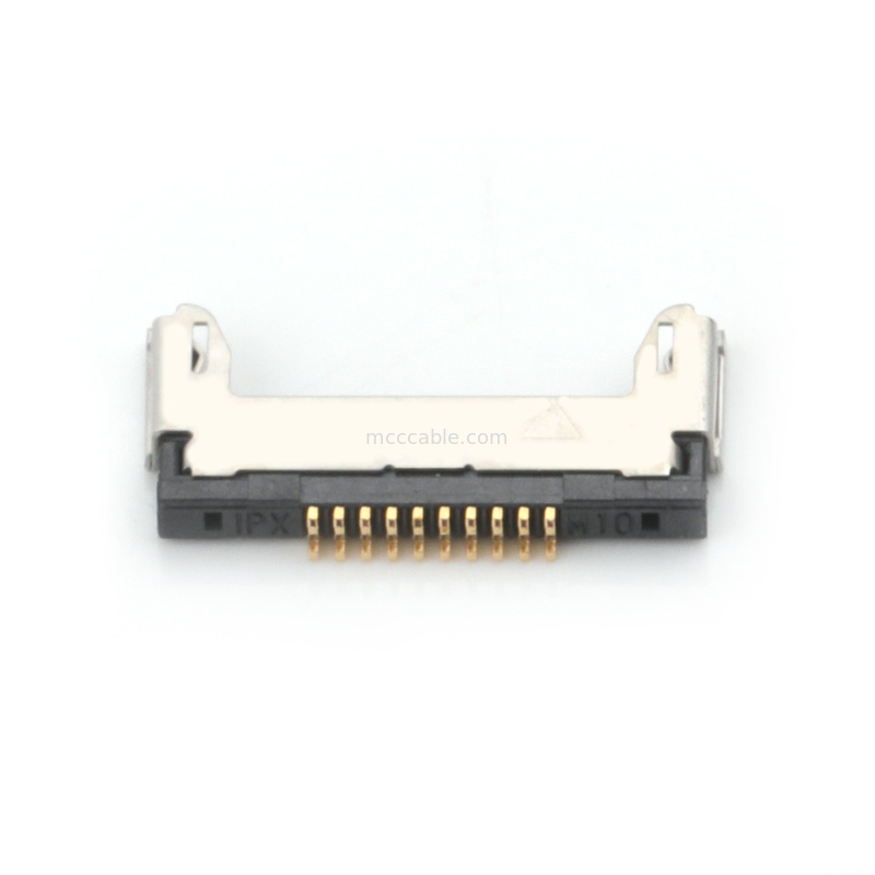 10pin Lvds Mikro Koaksiyel Kablo Tertibatı 20345-010T-32R 0,4 mm hatveli Yatay çiftleşme tipi mikro koaksiyel konektör