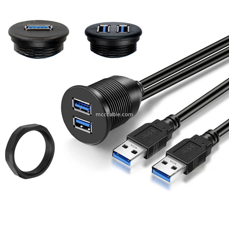 Özel kemer USB3.0 kalbe Araç gösterge paneli kablosu yuvarlak başlı USB3.0 erkeğe dişi uzantı kablosu su geçirmez kablo