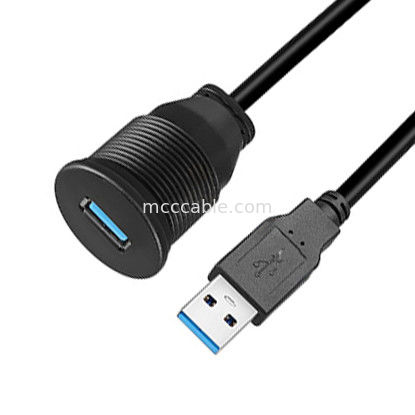 Özel kemer USB3.0 kalbe Araç gösterge paneli kablosu yuvarlak başlı USB3.0 erkeğe dişi uzantı kablosu su geçirmez kablo