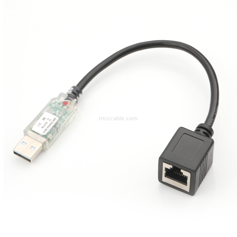 USB RS422'den RJ45'e 8P8C Kadın Nikel Kaplamalı WB-1800-BT Endüstriyel Ağ Debug Adaptörü Kablosu