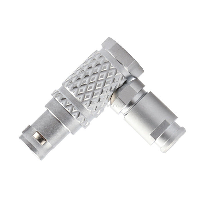 Endüstriyel kontrol için 90° açılı fiş T3 5Pin B Serisi Yuvarlak İt-Tırma Kendini Kilitleyici Bağlantı