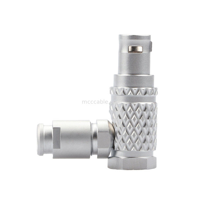 Endüstriyel kontrol için 90° açılı fiş T3 5Pin B Serisi Yuvarlak İt-Tırma Kendini Kilitleyici Bağlantı