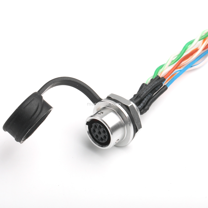 IP67 Su geçirmez 8-Pin Dairesel Bağlantı SA812/S8S, Kamera Sistemleri için CAT5e Kablosu ile