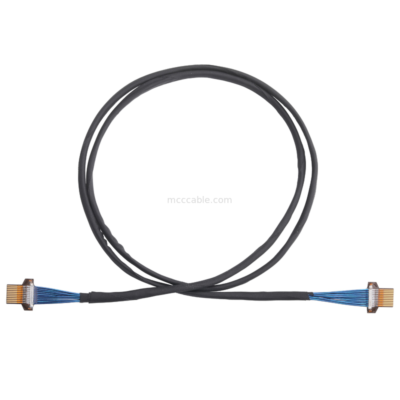 36AWG Mikro Koaksiyel Kablo – 50Ω Empedans – FPC 10-Pin'den FPC 10-Pin'e – UL1354