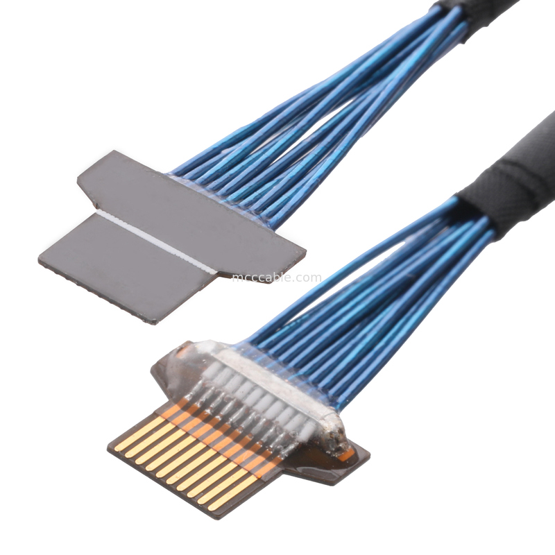 36AWG Mikro Koaksiyel Kablo – 50Ω Empedans – FPC 10-Pin'den FPC 10-Pin'e – UL1354