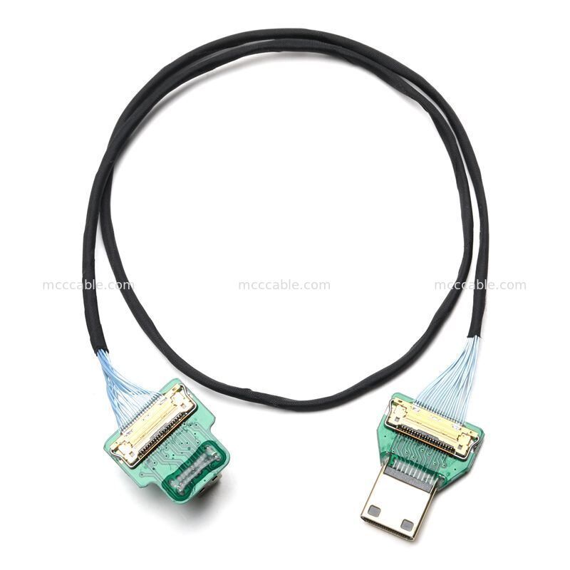 Gömülü Ekran Sistemleri için Özel Mikro HDMI'den Mini HDMI Mikro Koaksi Kablo Montajı