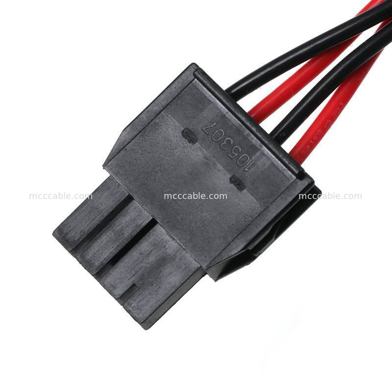 4 Pin Nano-Fit MTA156 Güç Tedarik Kablosu Montajı 15V AWG22 Özel Tel Bağlantısı