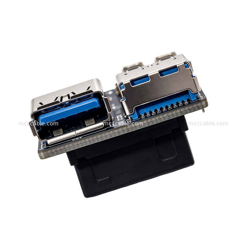 Dual-Angle USB 3.0 Type-A Expansion Bracket for Internal Motherboard Headers
