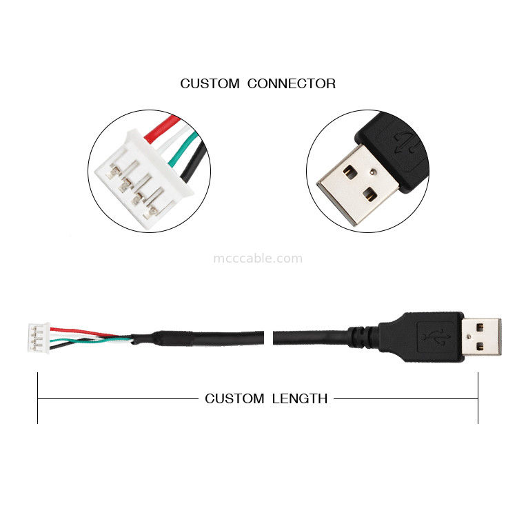 28AWG USB 2.0 TO JST SPH-4 Özel Kablo Demeti 9 Pimli lvds ekran konnektörü