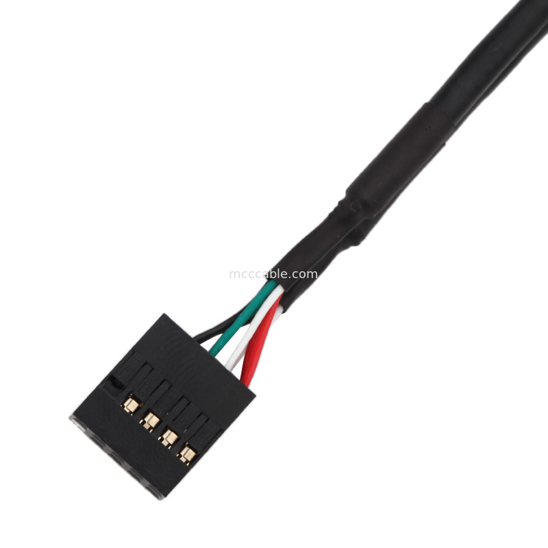 HSG 100mm Uzunluk Kablo Demeti Kablo Düzeneği 2×5 Pin Siyah - PHD-2×5P