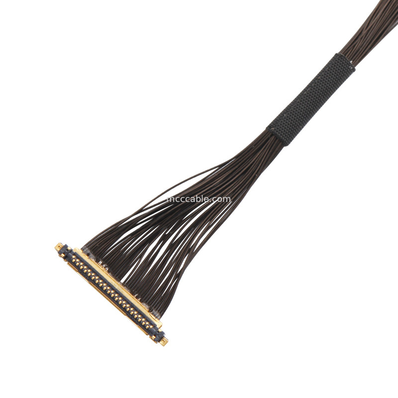 UAV kablo montajı Lvds Edp Kablo montajı 0.25mm Pitch 20531-034T-02 To Jst Auhr-05v-H 34 Pin Mikro koaksiyel kablo